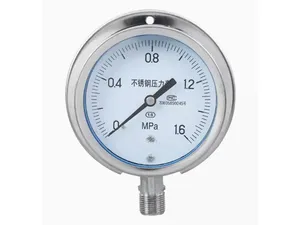 Manômetro Resistente a Choques com Faixa de -<span class=keywords><strong>1</strong></span> a <span class=keywords><strong>6</strong></span> <span class=keywords><strong>MPa</strong></span>, Manômetro Marinho em Aço Inoxidável 304, Fabricado na China Continental - Product Image 3
