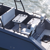 Yacht en fibre de verre Premium de 23 pieds: bateau de sport à pont ouvert avec toit bimini, structure soudée et transport facile pour la pêche
