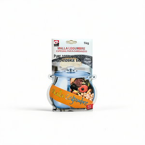 Sacchetto per verdure in puro cotone da 1 kg per la conservazione degli alimenti, sacchetto riutilizzabile con coulisse in rete - Product Image 2