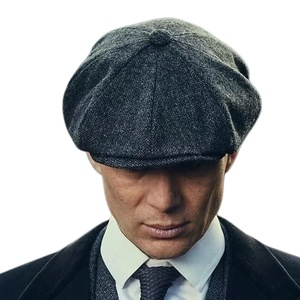 Lưỡi Dao Cạo băng đảng Đẫm Máu Gangster Fedora mũ họa sĩ của cô gái Newsboy cap thể thao tổng hợp len 8-panel 3D thêu kim loại khóa - Product Image 1