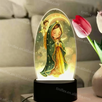 Vierge Marie et Jésus LED veilleuse religieuse USB lampe de prière catholique lueur douce Design emblématique pour autel chambre chapelet dévotion