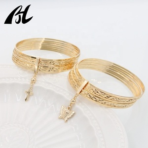 Nhiều Màu Tricolor 7 Day Jewelry 14K 18K Vàng Đầy Tôn Giáo Vàng 7 <span class=keywords><strong>Bangles</strong></span> Semanario En Oro Laminado Tricolor - Product Image 5