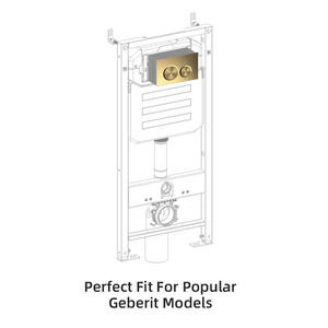 <span class=keywords><strong>WC</strong></span> mural suspendu personnalisé avec réservoir dissimulé intégré, plaque de commande à <span class=keywords><strong>double</strong></span> <span class=keywords><strong>chasse</strong></span> en ABS doré pour Geberit - Product Image 3