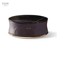 Table basse élégante en marbre Shadow Frost pour une vie luxueuse