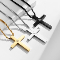 Cadeaux chrétiens croix collier en acier inoxydable sérénité prière pendentif religieux Bible verset pendentif Crucifix collier