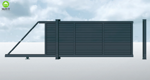 ประตูคานรับน้ำหนักอลูมิเนียมอัลลอยด์ไฟฟ้าแบบไม่มีรางเลื่อนดีไซน์ลายไม้ - Product Image 2