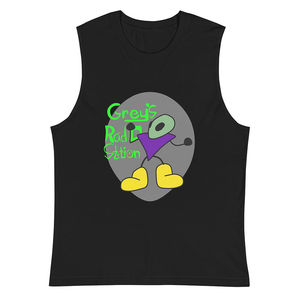 Chemise Muscle Grey's Radio Station en tissu épais 250 g/m², motif uni, vêtement teint compressé, impression sérigraphique DTG - Product Image 2