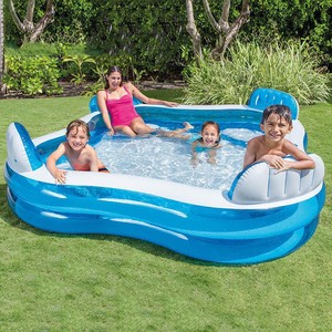 Kids Inflatable Water Play Center with <b>Slide</b> Sprayer Splash <b>Pool</b> Summer Outdoor Backyard Water Toy - Product Image 2