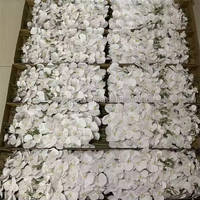 Vente en gros de fleurs de mariage blanches, orchidée artificielle en latex avec 9 têtes