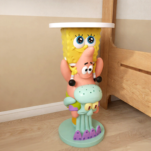 Grande figurine décorative en résine éponge jaune, série portable, sur pied, pour salon, canapé, meuble <span class=keywords><strong>TV</strong></span>, cadeau décoratif - Product Image 5