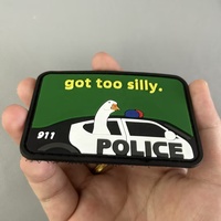 Patch en silicone PVC personnalisé avec logo animal (oie) 3D/2D, thermocollant pour chapeaux