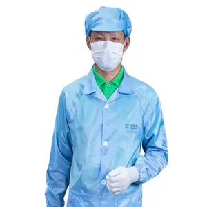 Electronic Factories Polyester Worker Clothes Uniform Anti-Static Industry Uniforms ESD Lab Coat with Conductive wire