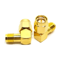 Adaptateur d'antenne RF coaxial SMA mâle vers SMA femelle en forme de L à 90 degrés