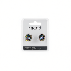 Boucles d'oreilles clous Rnand en alliage avec strass en cristal, sertissage à griffes rondes, bijoux classiques pour femme, à porter au quotidien - Product Image 1