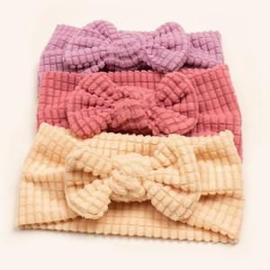 새로운 아기 단색 활 머리띠 어린이 단색 따뜻하고 편안한 머리띠 부드러운 아기 헤어 액세서리 - Product Image 3