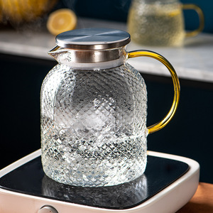 Bouilloire froide en écailles de <span class=keywords><strong>poisson</strong></span> à haute teneur en borosilicate Bouilloire froide de grande capacité Jus d'<span class=keywords><strong>eau</strong></span> blanche froide Pot de cravate - Product Image 2