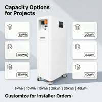 Batterie solaire lithium-ion 51,2 V 300 Ah 14,33 kWh LiFePO4 noire, système de stockage d'énergie tout-en-un résidentiel, connexion au réseau hybride