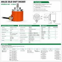 Encodeur Absolu à Arbre Solide Compact AMS58 SSI 21 bits Monocycle 10-30VDC MODBUS Applications Imprimantes Haute Précision