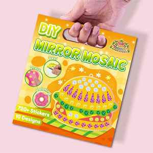 Boys Girls Customized Coloring <b>Bookmarks</b> Food Hamburger Sandwich DIY Mirror Mosaic Stickers 10pcs Creative Tag for Kids - Product Image 1