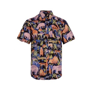 Camisa con <span class=keywords><strong>estampado</strong></span> <span class=keywords><strong>animal</strong></span> de verano personalizada de diseñador de moda para hombres - Product Image 1