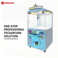 DAEPPANG Promotion Machine d'arcade à grue personnalisée rose Date 220V, installation facile, en métal et verre trempé, avec éclairage LED