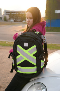 Mochila de Seguridad Reflectante de Alta Visibilidad, Resistente, para Motocicleta, con Reflectores Delanteros y Traseros - Product Image 6