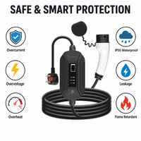 Chargeur de véhicule électrique de type 2, 3,5 kW, 16 A, station de recharge EVSE portable avec prise britannique à 3 broches pour une utilisation à domicile ou au garage