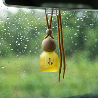 Flacon diffuseur de parfum pour voiture en verre rond coloré de 10 ml, avec bouchon à vis, pour huile essentielle