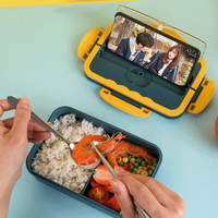 Boîte à bento sans BPA, écologique, en paille de blé, compatible micro-ondes, pour l'école, le bureau, portable, étanche, de qualité alimentaire