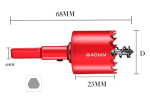 1 Buah Mata Bor Lubang 20mm-200mm M42 Bimetal, Alat Pemotong Tukang Kayu, Pemotong Logam Plastik Besi, Alat Tangan, 16mm - Product Image 2