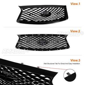 Rejilla Delantera para Infiniti Q50 Q50S 2018-2021, ABS Negro Brillante, Reemplazo de Parachoques, Kit de Rejilla de Malla para Capó - Product Image 3