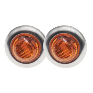 0.75''12V Round Trailer Side Marker Light Yellow White Red Turn Signal indicator Lamp For Trucks Clearance Lights