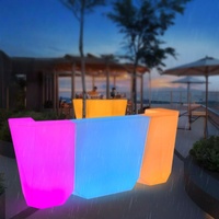 Comptoir de bar portable Comptoir d'événement de fête Led Led Illuminé Plastique Portable Led Comptoir de bar haut Mobilier Bar mobile