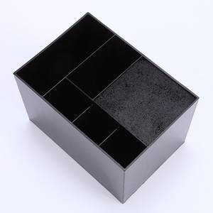 Wanmei Makeup Organizer <b>Box</b> 6 Compartments Plastic Storage Desk Organizer For Hairdressing <b>Tools</b> Black And White - Product Image 3