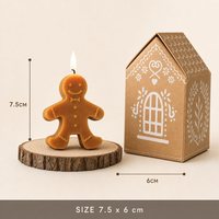 Weihnachtliche Lebkuchenmann-Form Duftkerze Kraftpapier Geschenkbox-Set Sojawachs-Kerze Feiertagsdekoration Heimgeschenk für Partys