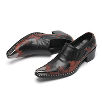 Xinzirain personnalisé hommes Fiery Gator en cuir véritable alligator peau de serpent métal casquette acier orteil impression Derby robe Oxford chaussures