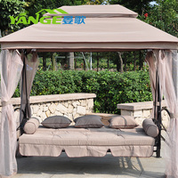Chaise d'extérieur à bascule, baldaquin solaire, pour jardin, lit-balançoire, avec moustiquaire