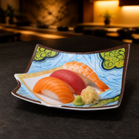 Onbreekbare, vaatwasmachinebestendige, Japanse stijl A5 restaurant serveerschalen, vierkante sushi melamine borden