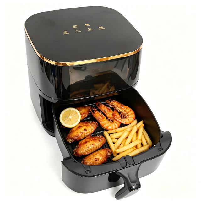 10L Square Oil-free Digital Control Air Fryer LCD Touch Screen 1400W Plastic Electric Household Smart Appliance Energy Saving 1
