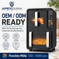 Oven Penggorengan Udara Kapasitas Besar 14L Dua Zona Jendela Transparan 2800W Sentuh Digital CE CB Pabrik OEM
