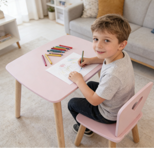 Ensemble table et chaises pour enfants en forme de cœur rose - <span class=keywords><strong>Bureau</strong></span> d'étude pour bébé, <span class=keywords><strong>bureau</strong></span> d'écriture pour salon, <span class=keywords><strong>petit</strong></span> <span class=keywords><strong>bureau</strong></span> de jeu pour tout-petits, dessin animé - Product Image 1