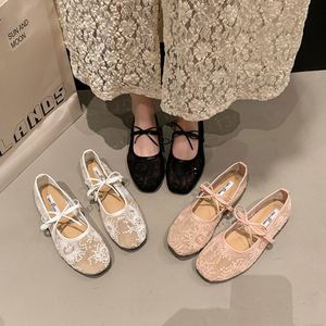 Zapatos de Mujer Estilo Hada, Semitransparentes, con Lazo de Flores Dulces, Zapatos Planos de Una Sola Pieza para Mujer, Nuevo Estilo Verano 2025 - Product Image 3