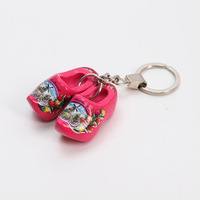 Porte-clés personnalisé en bois de style hollandais de 4 cm, couleur dopamine, pour sac, souvenir, cadeau
