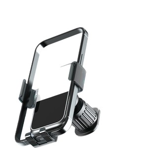 Car Phone Holder Air Vent Mount Aluminum Alloy Clip On Anti Shake Navigation Support For Car Interior Black - Product Image 2