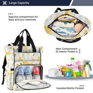 Tas popok ransel berubah popok perawatan bayi bersalin tahan air desain mewah - Product Image 5