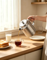 Bouilloire Électrique Mécanique Rétro 1,7 L Grande Capacité Ébullition Rapide pour la Maison, la Cuisine et le Thé