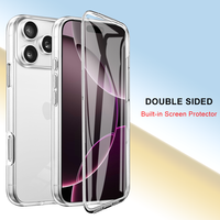 Coque de protection intégrale double face transparente antichoc avec support pour iPhone 17 Pro Max 16 15 14 Pro