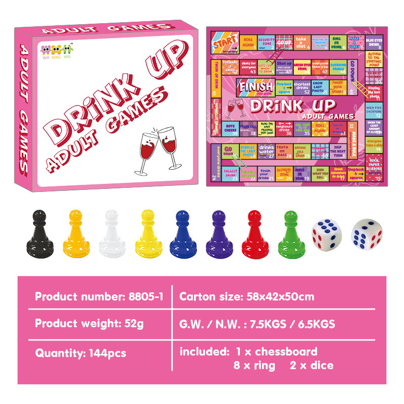 Jeu à boire rose [Plateau de jeu en tissu imperméable]