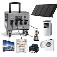 Station d'alimentation portable 3600W avec roues robustes, poignée de transport, batterie LiFePO4, application intelligente, générateur solaire, alimentation de secours pour la maison