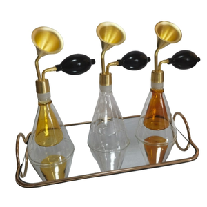 Flacon de parfum de luxe personnalisé, double couche de verre, détails en laiton, style Art Déco, pour bureau/mural, marques haut de gamme - Product Image 2